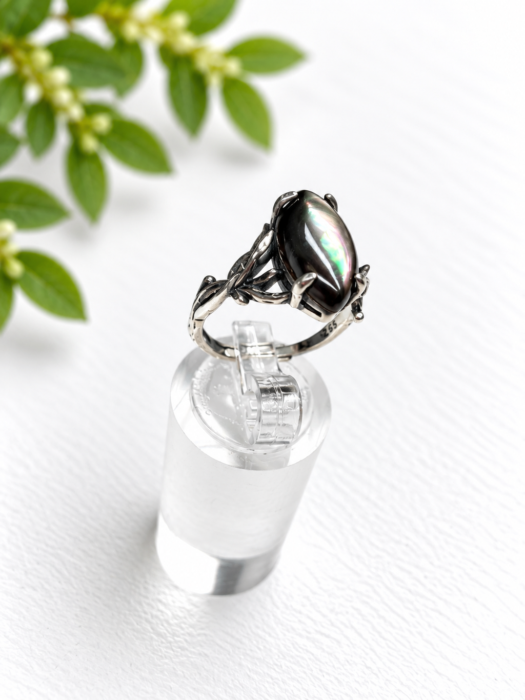 Black Shell ring - S925