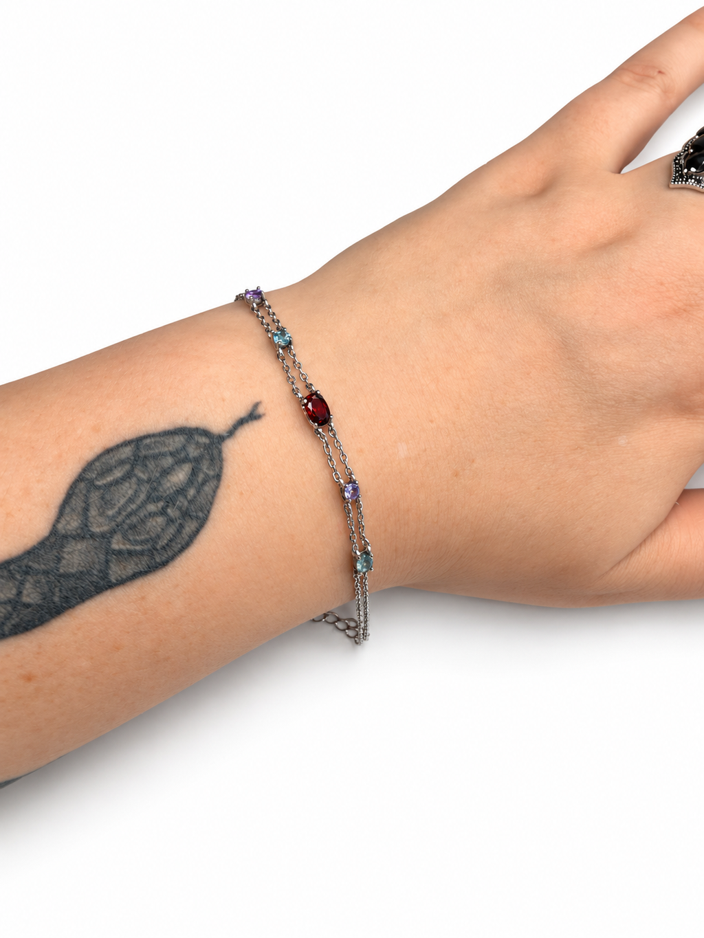 Multicolor edelsteen Armband - S925