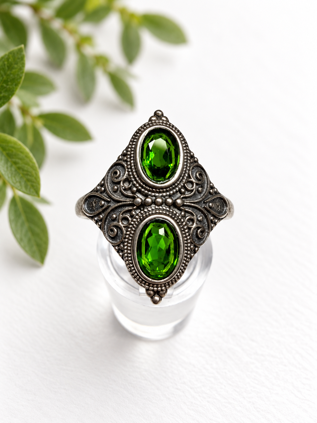 Diopside ring - S925
