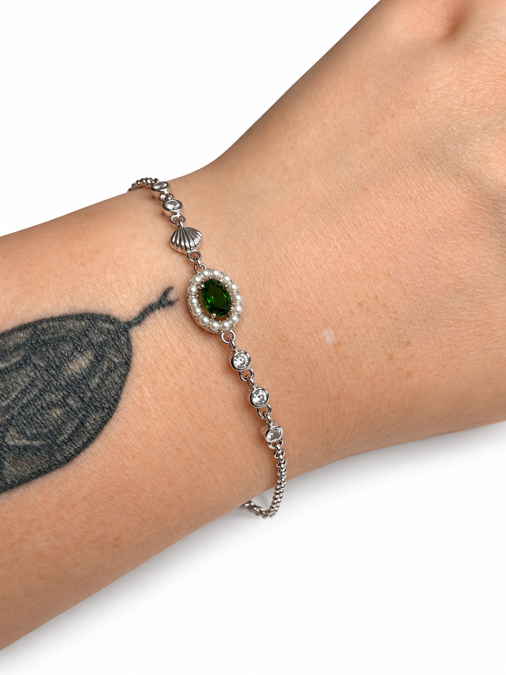 Diopside parel Armband - S925